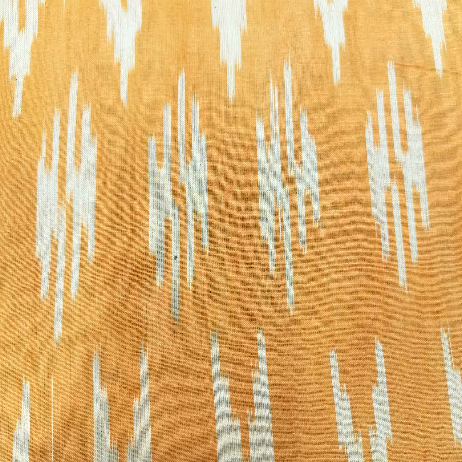 Orange Light Cream Ikkat Print Cotton SS-16292