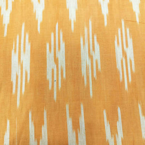 Orange Light Cream Ikkat Print Cotton SS-16292