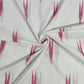 White Pink Ikkat Print Cotton Fabric