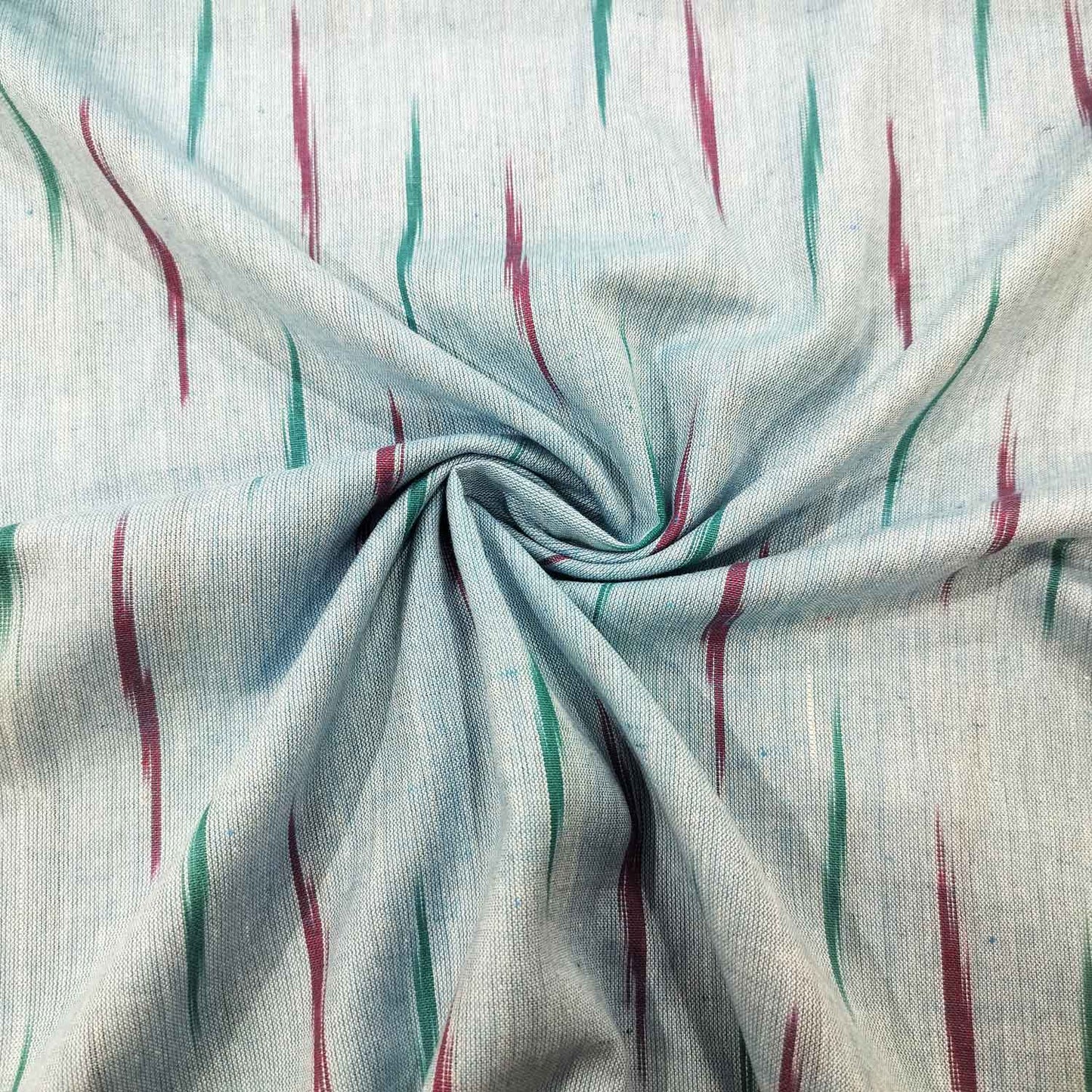 Blue Pink Green Ikkat Print Cotton SS-16328