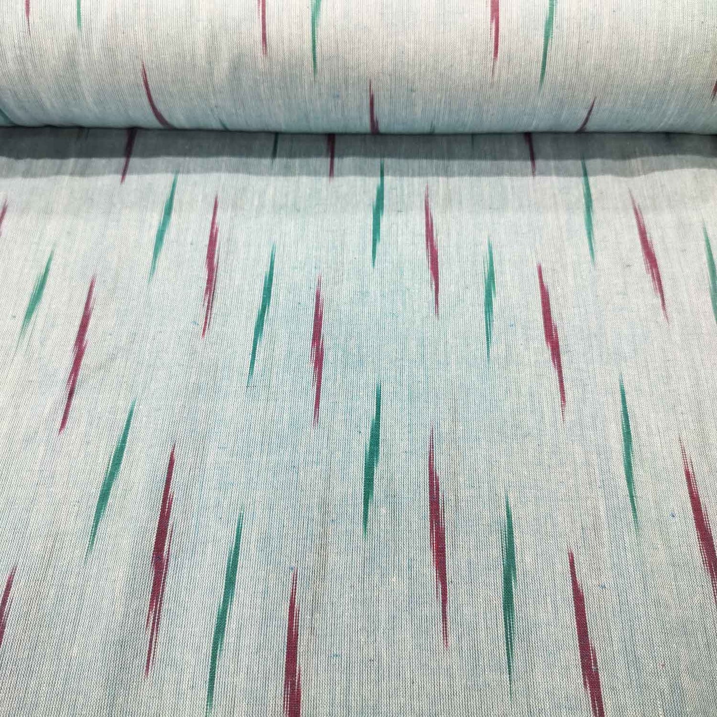 Blue Pink Green Ikkat Print Cotton SS-16328