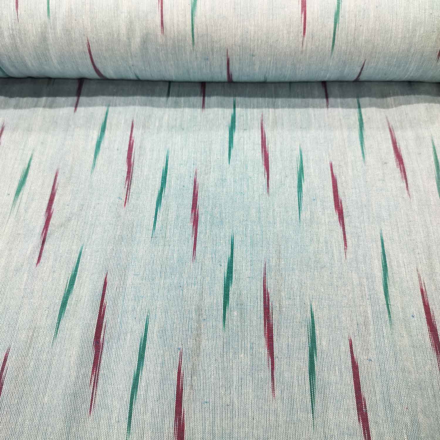Blue Pink Green Ikkat Print Cotton SS-16328