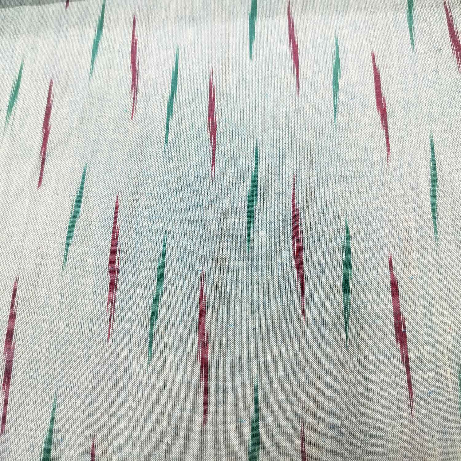 Blue Pink Green Ikkat Print Cotton SS-16328