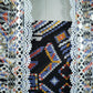 Black Multicolor Geometrical Print Georgette Top Dupatta
