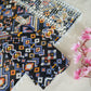 Black Multicolor Geometrical Print Georgette Top Dupatta