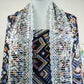 Black Multicolor Geometrical Print Georgette Top Dupatta