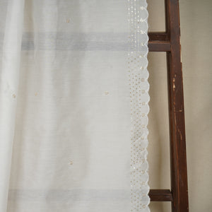 White Sequins Embroidery Dyeable Chanderi Dupatta 16370