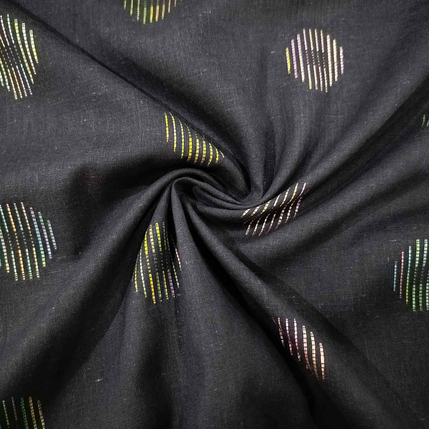 Blue Multicolor Dobby Embroidery Cotton DE-16384