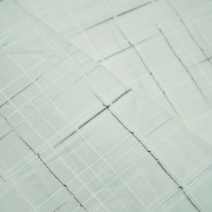 OffWhite Brown Check Dobby Embroidery Dyeable Cotton DE-16404