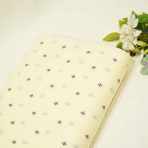 Yellow Purple Buti Dobby Embroidery Cotton DE-16423