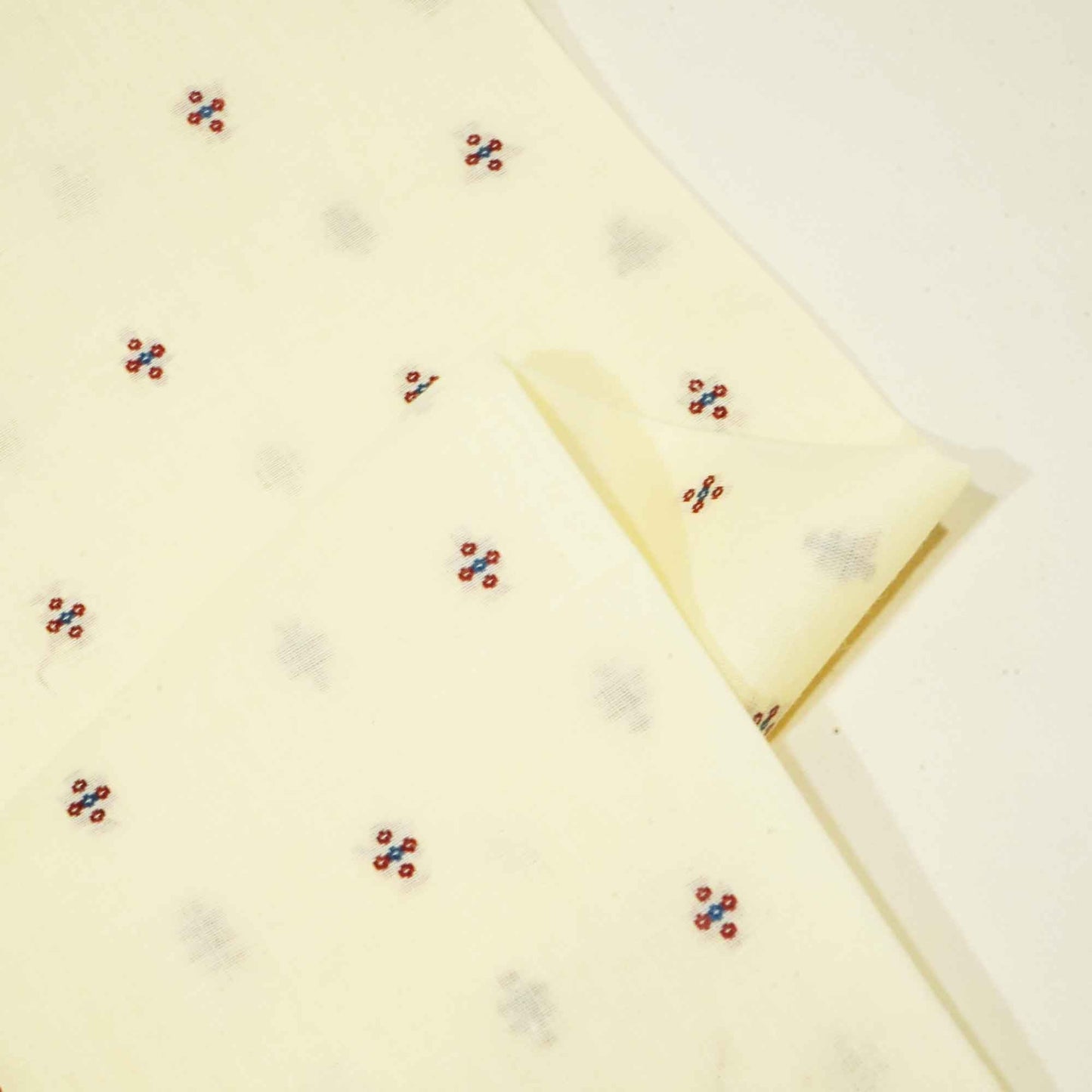 Yellow Purple Buti Dobby Embroidery Cotton DE-16423