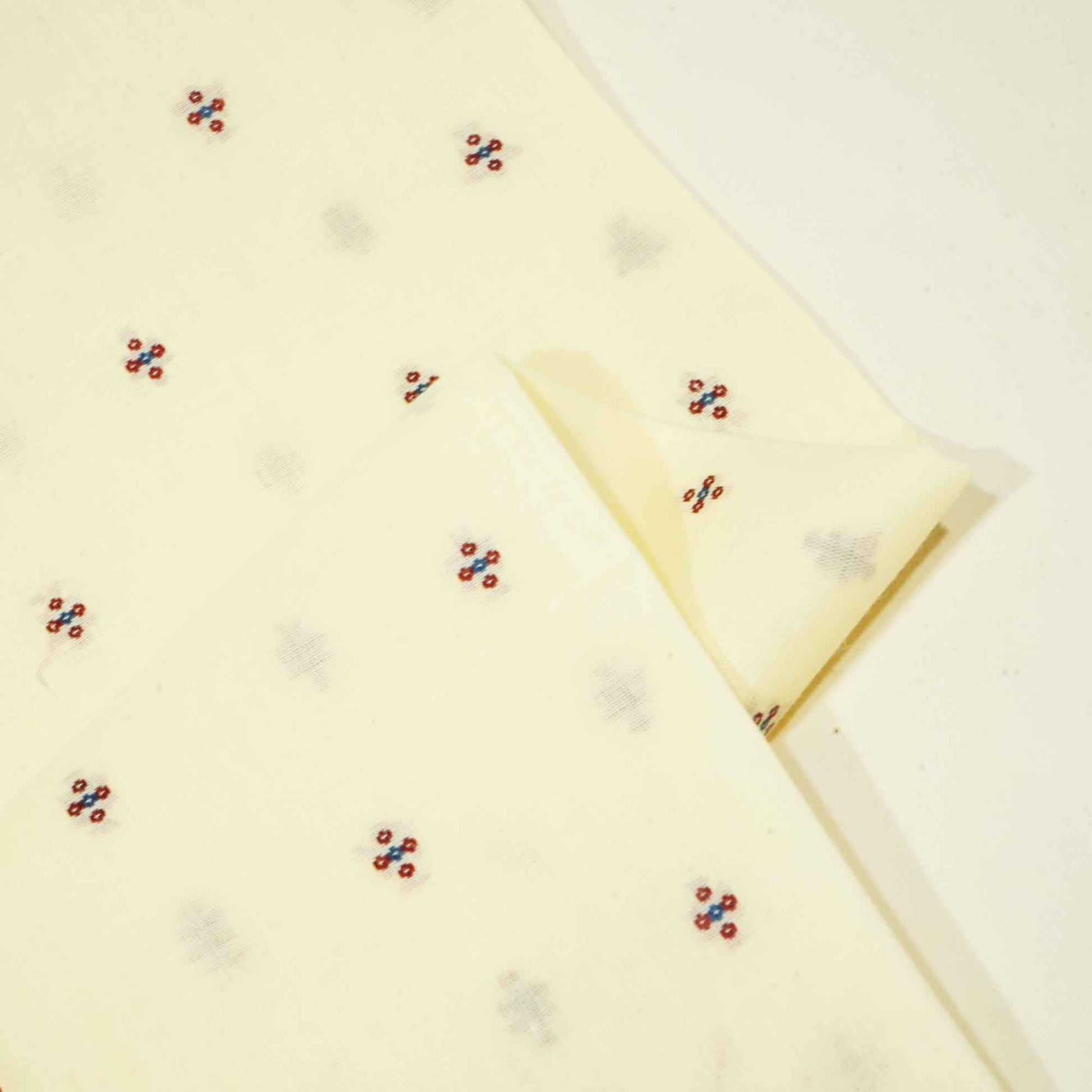 Yellow Purple Buti Dobby Embroidery Cotton DE-16423