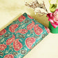 Sea green pink leaves Print Modal Satin VC-16453