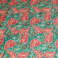 Sea green pink leaves Print Modal Satin VC-16453