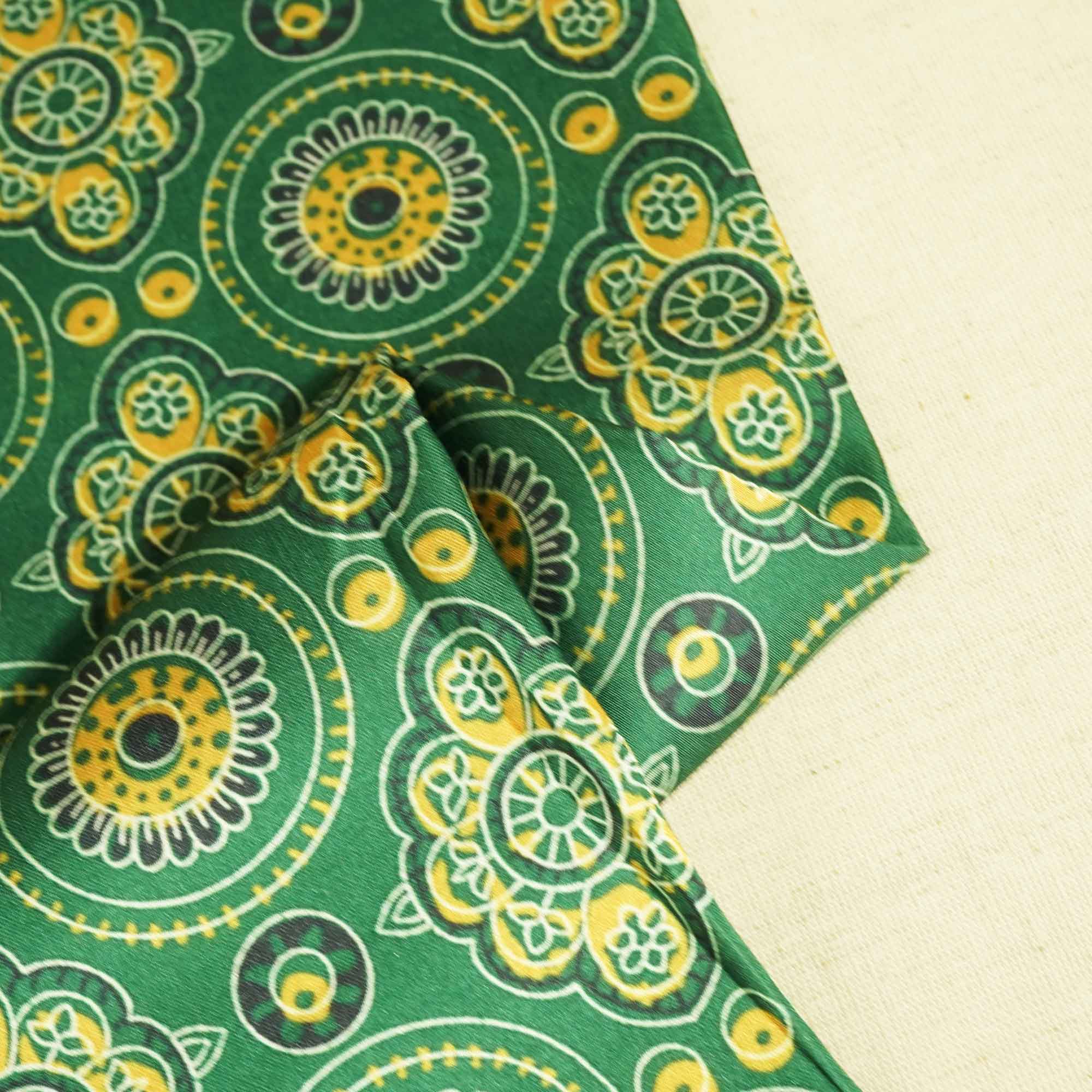 Yellow Handblock Print Modal Satin VC-16455