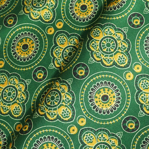 Yellow Handblock Print Modal Satin VC-16455