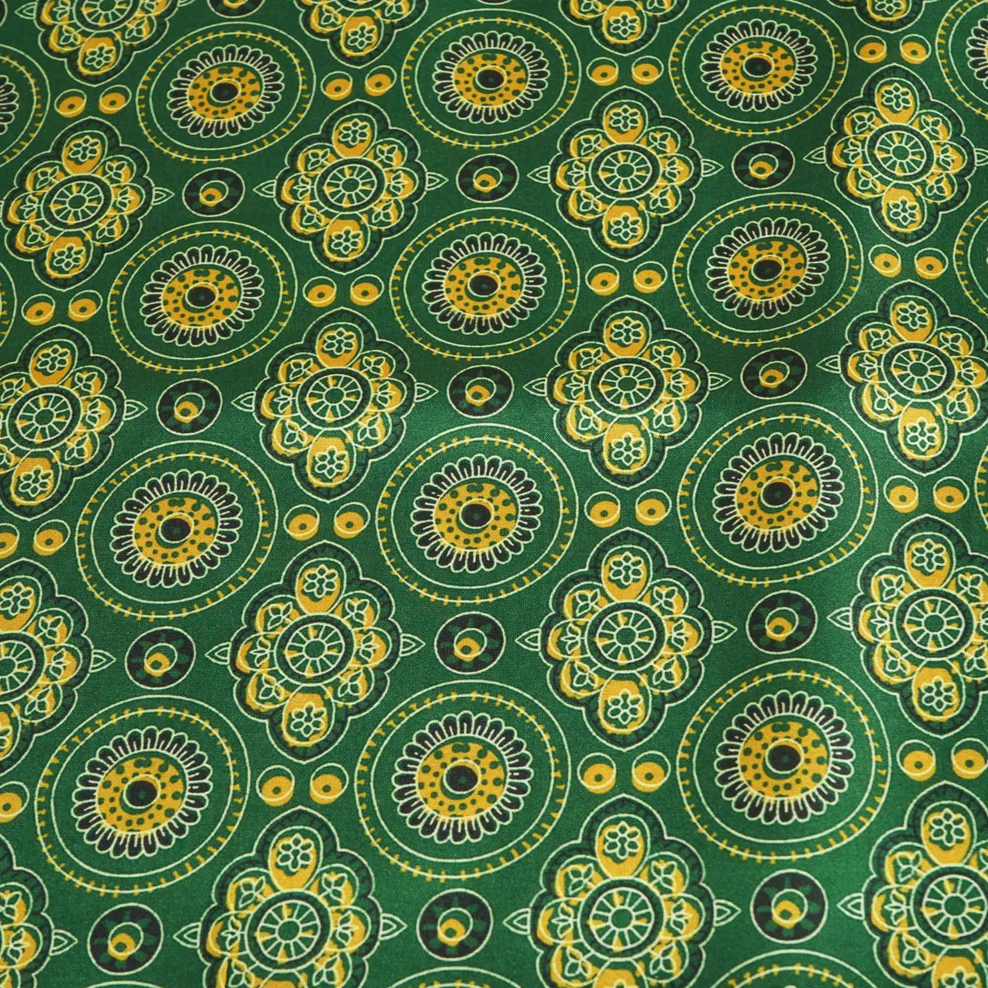 Yellow Handblock Print Modal Satin VC-16455