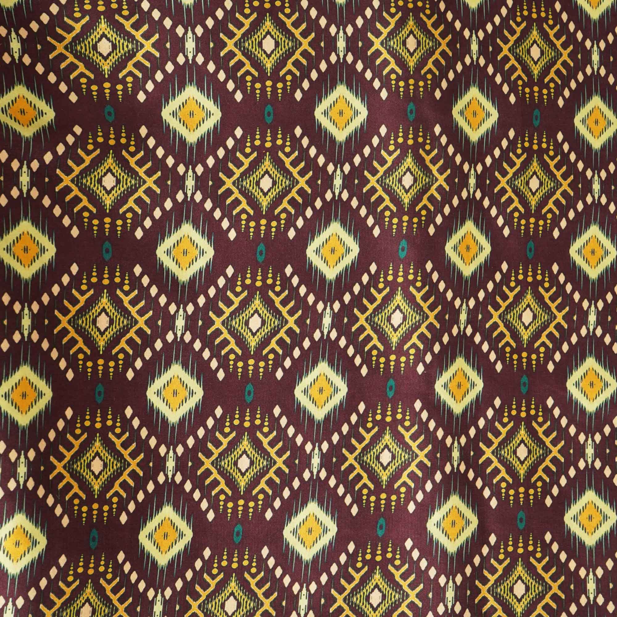Wine Handblock Print Modal Satin VC-16460