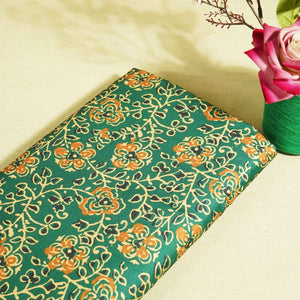 Turtle Green Floral Print Modal Satin VC-16462