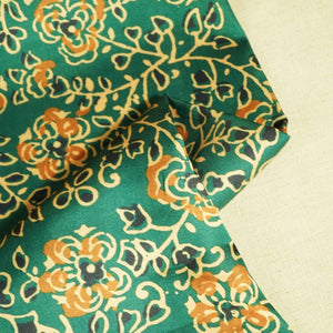 Turtle Green Floral Print Modal Satin VC-16462