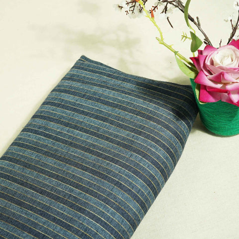 Blue & Yellow stripes Print Linen RS-16490