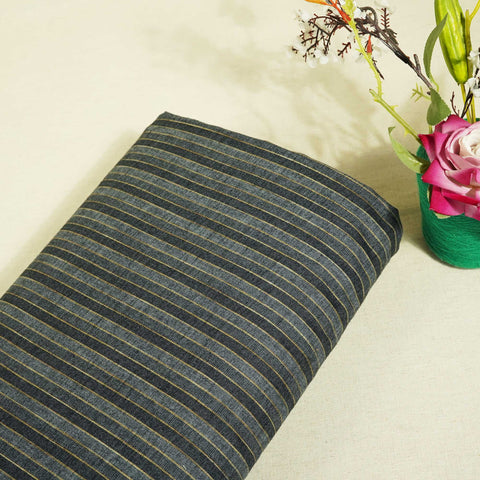 Black & Grey Stripes Print Linen RS-16501