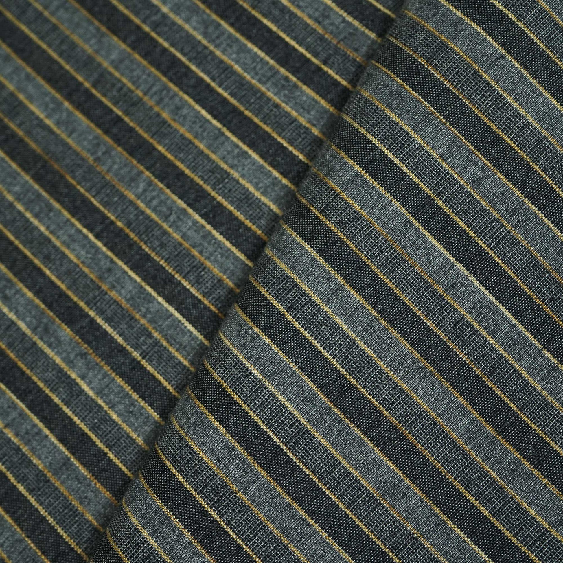 Black & Grey Stripes Print Linen RS-16501