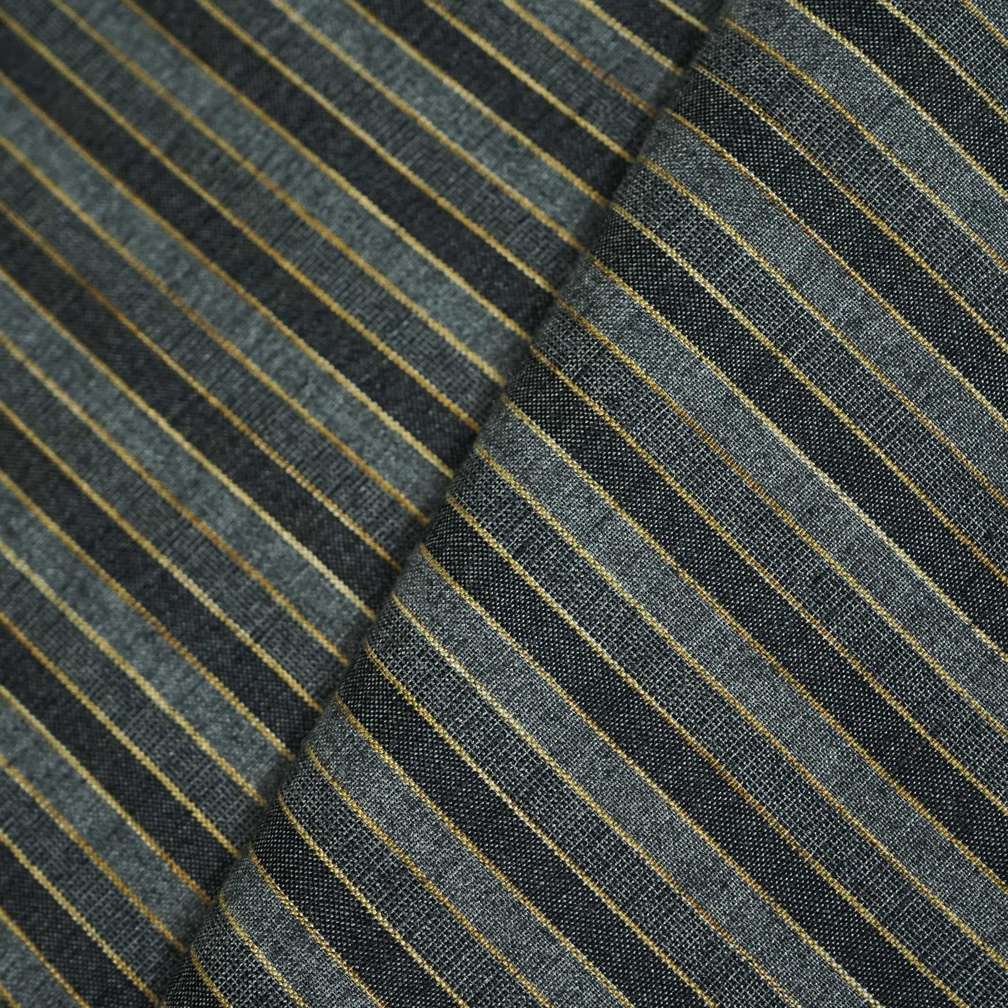 Black & Grey Stripes Print Linen RS-16501