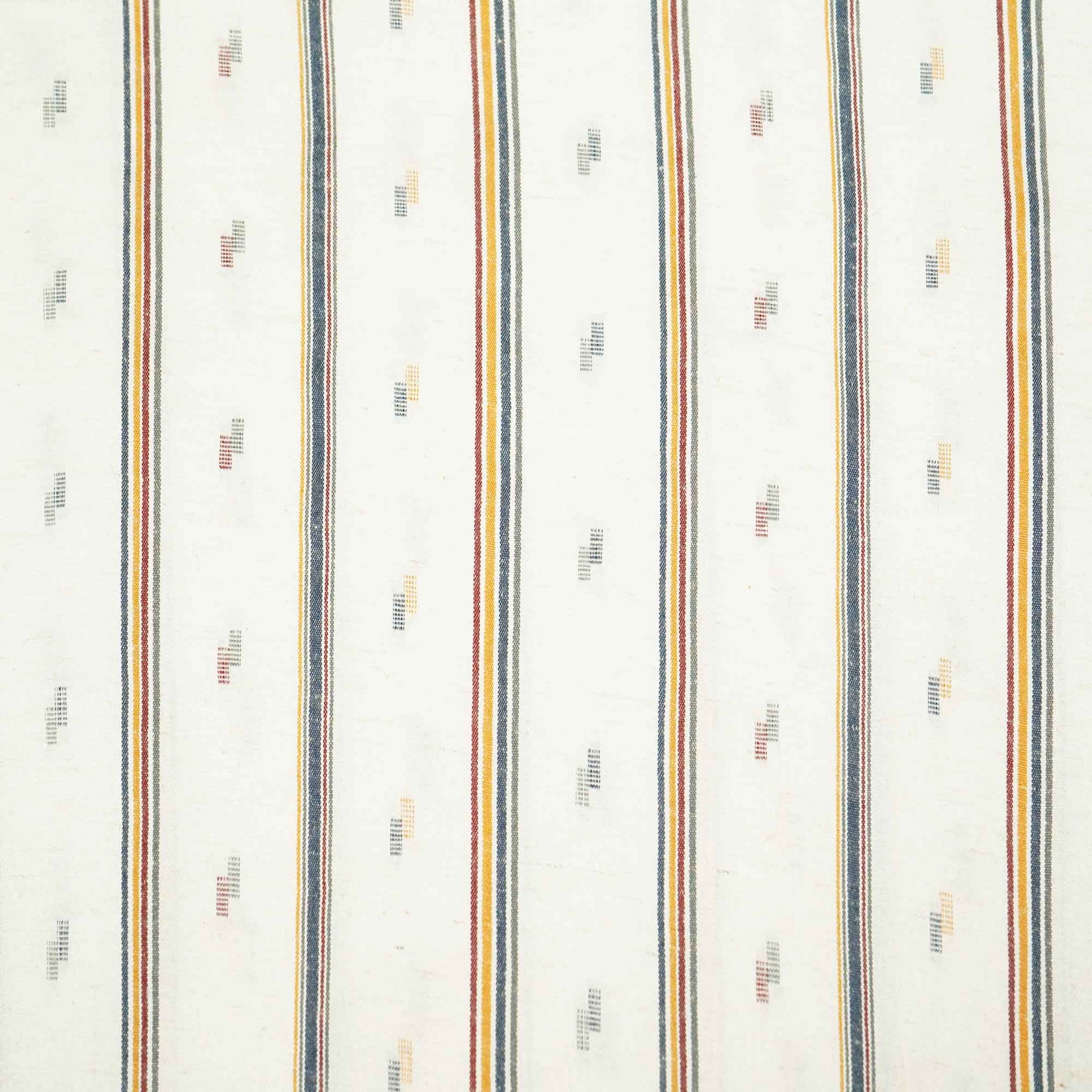 White Multicolor stripes Dobby Print Linen RS-16516