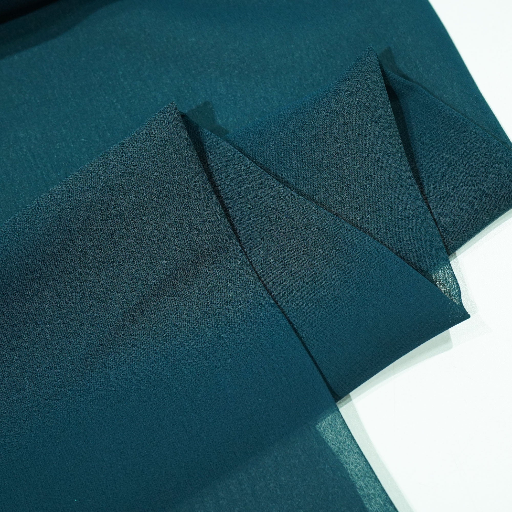 Dark Cyan Green Solid Georgette VF-16548