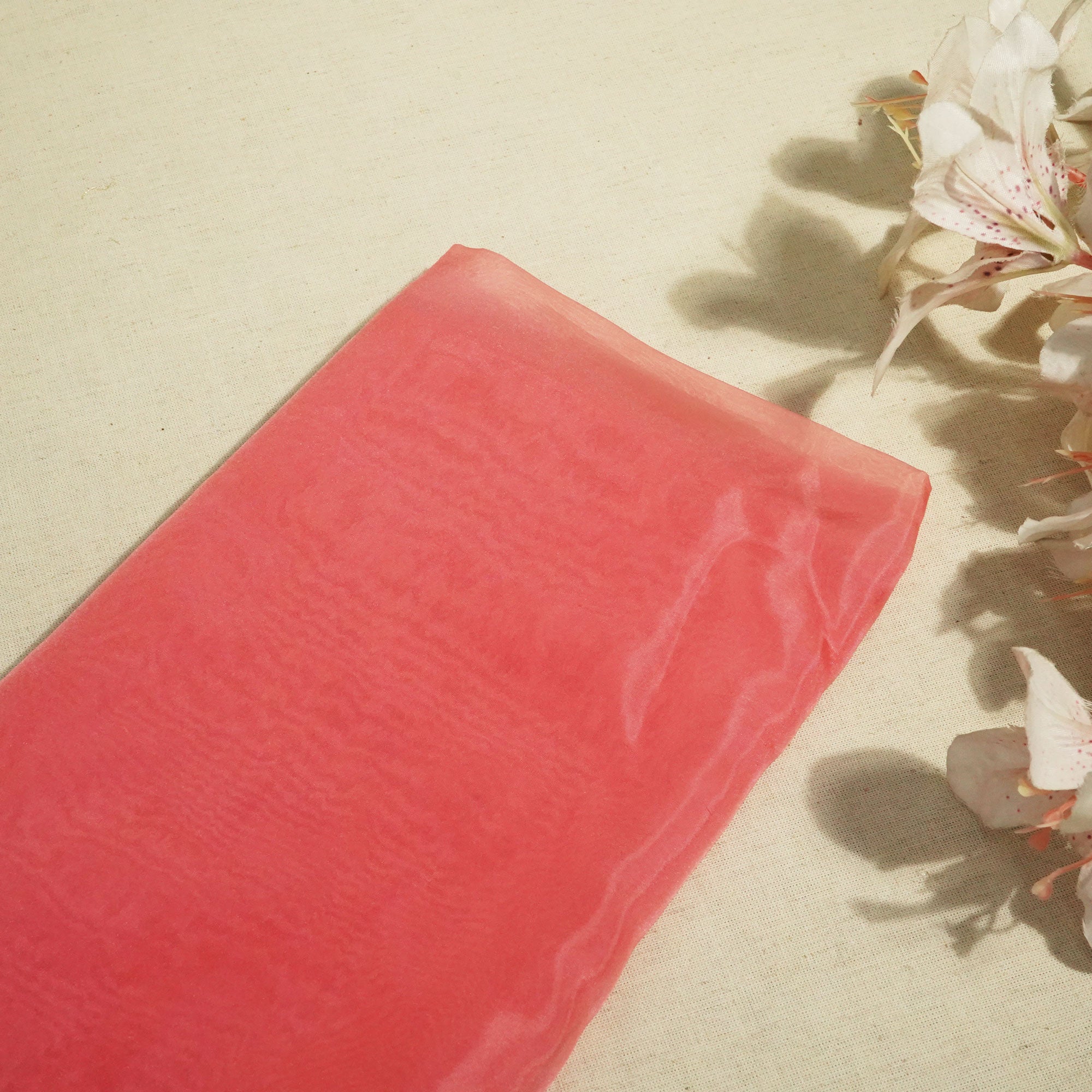 Dull Pink Solid Liquid Organza SE-16606