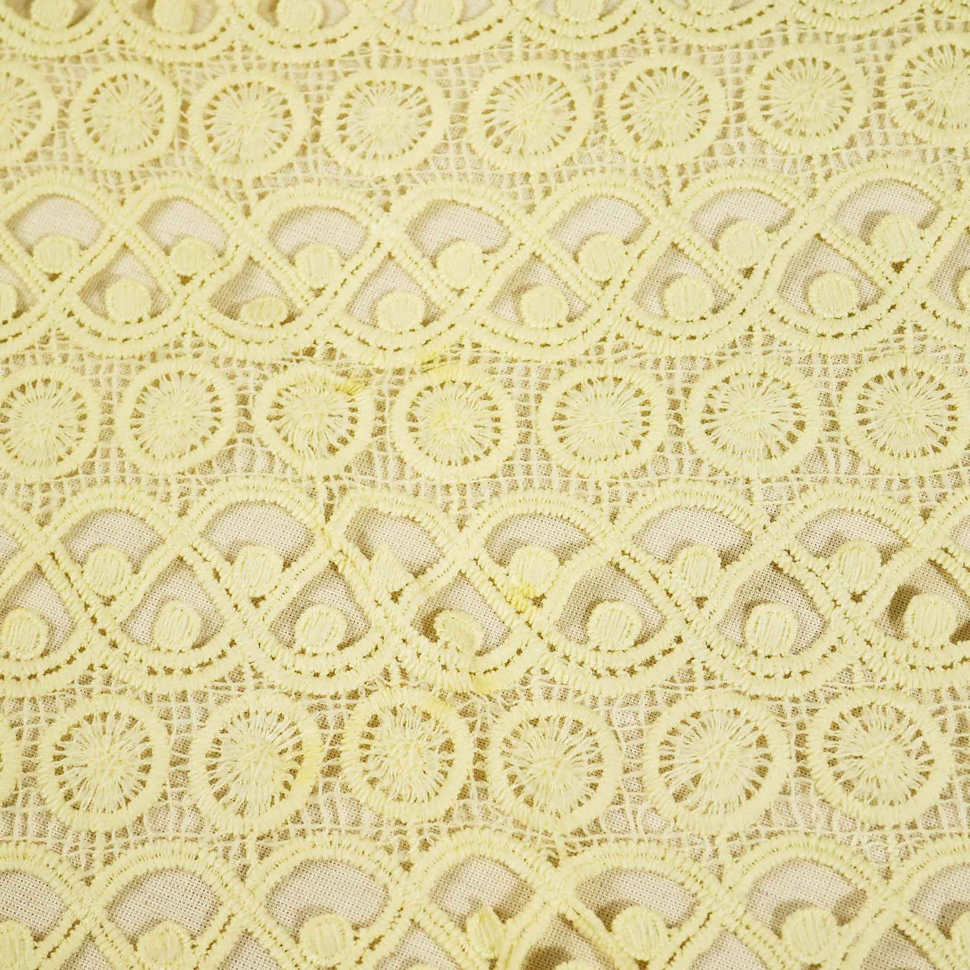Lemon Green Geometrical Schiffli Crochet AF-16659