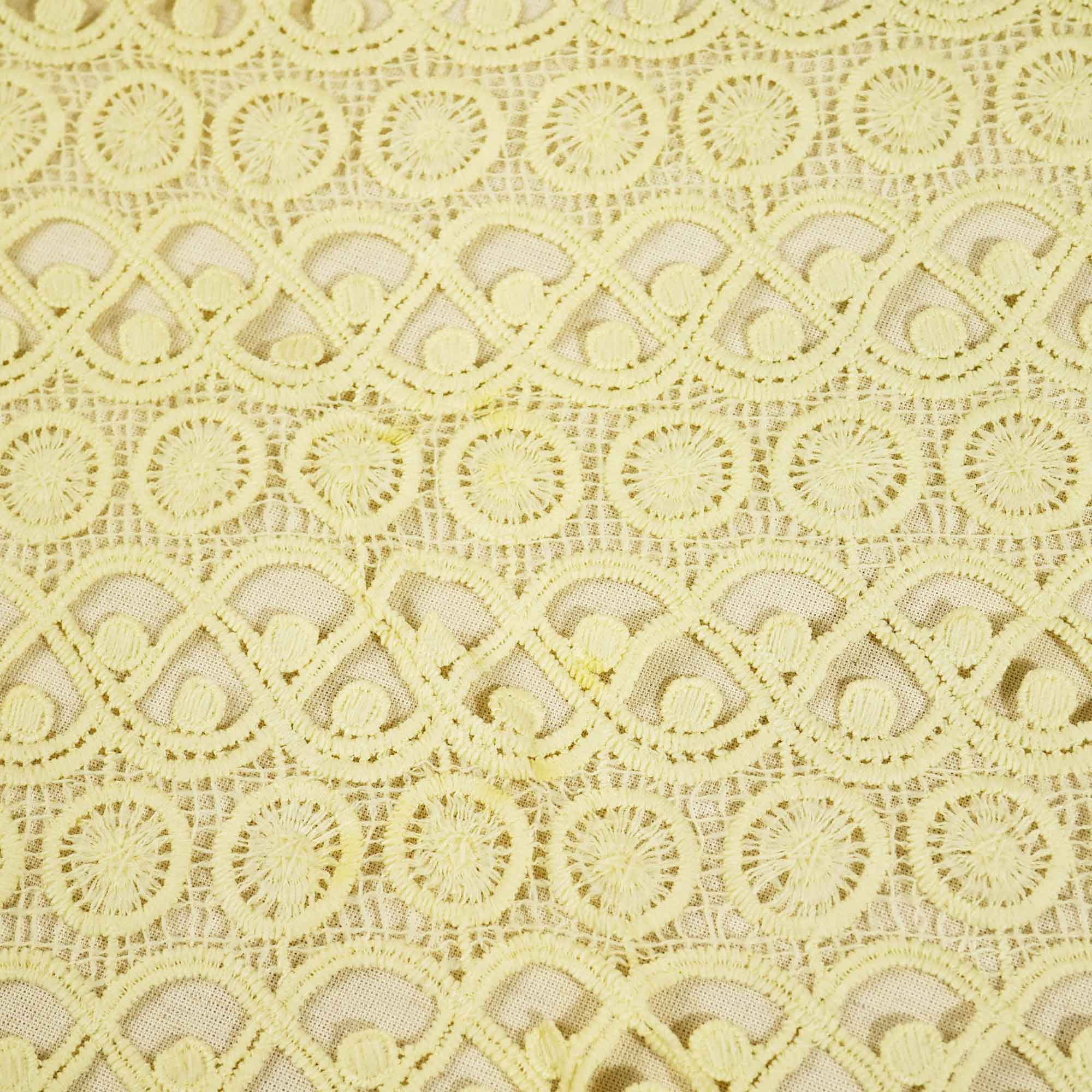 Lemon Green Geometrical Schiffli Crochet AF-16659