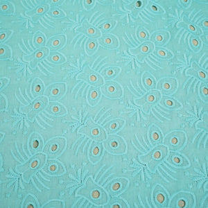 Sky Blue Floral Embroidery Cotton Schiffli PGF-16671