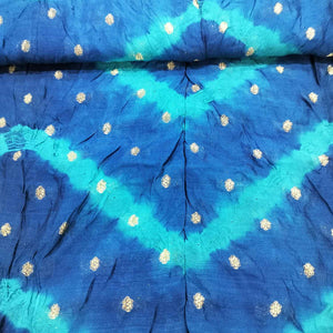 Teal Blue Green Bandhani Silk Jacquard NH-16704