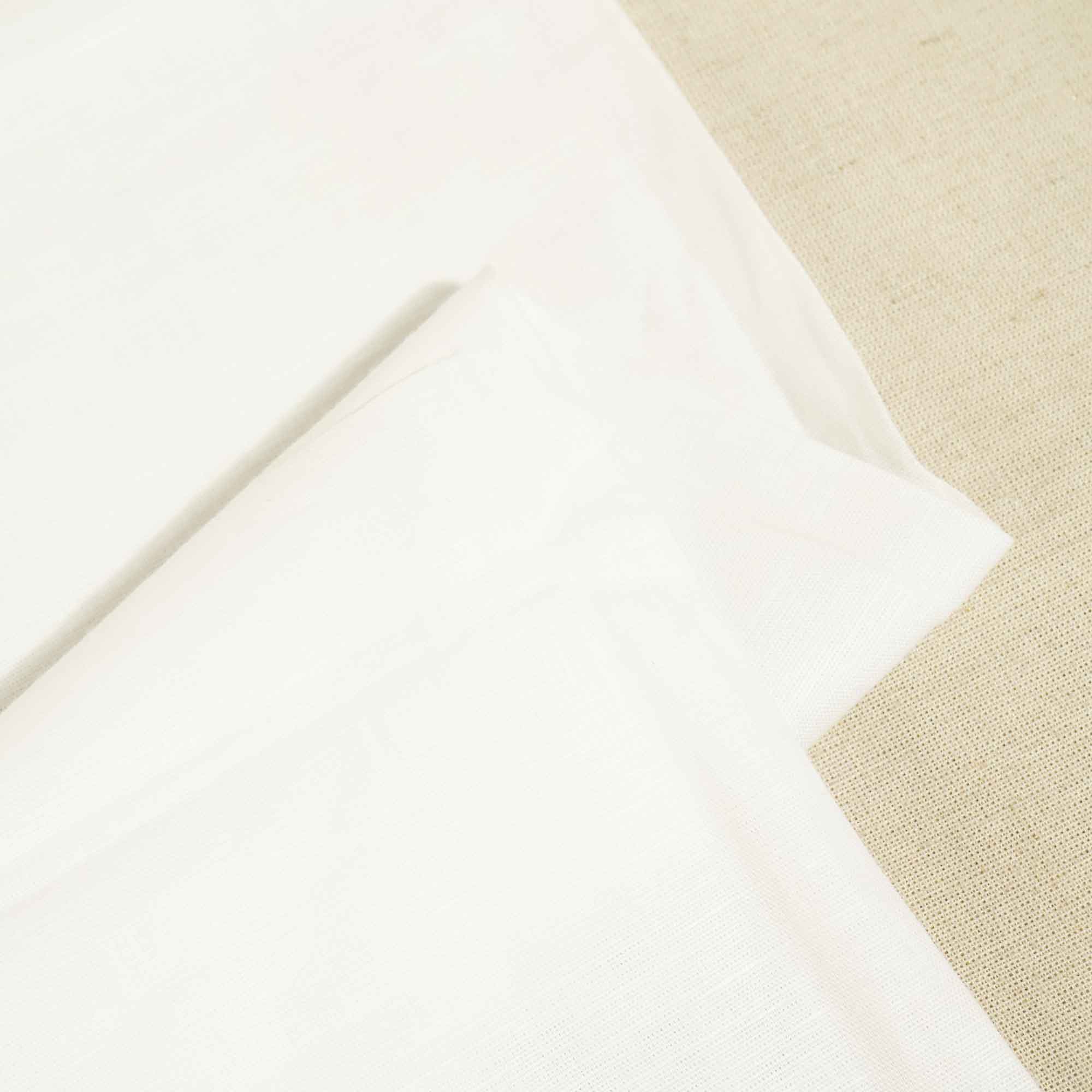 White Solid Cotton Linen MKT-16816
