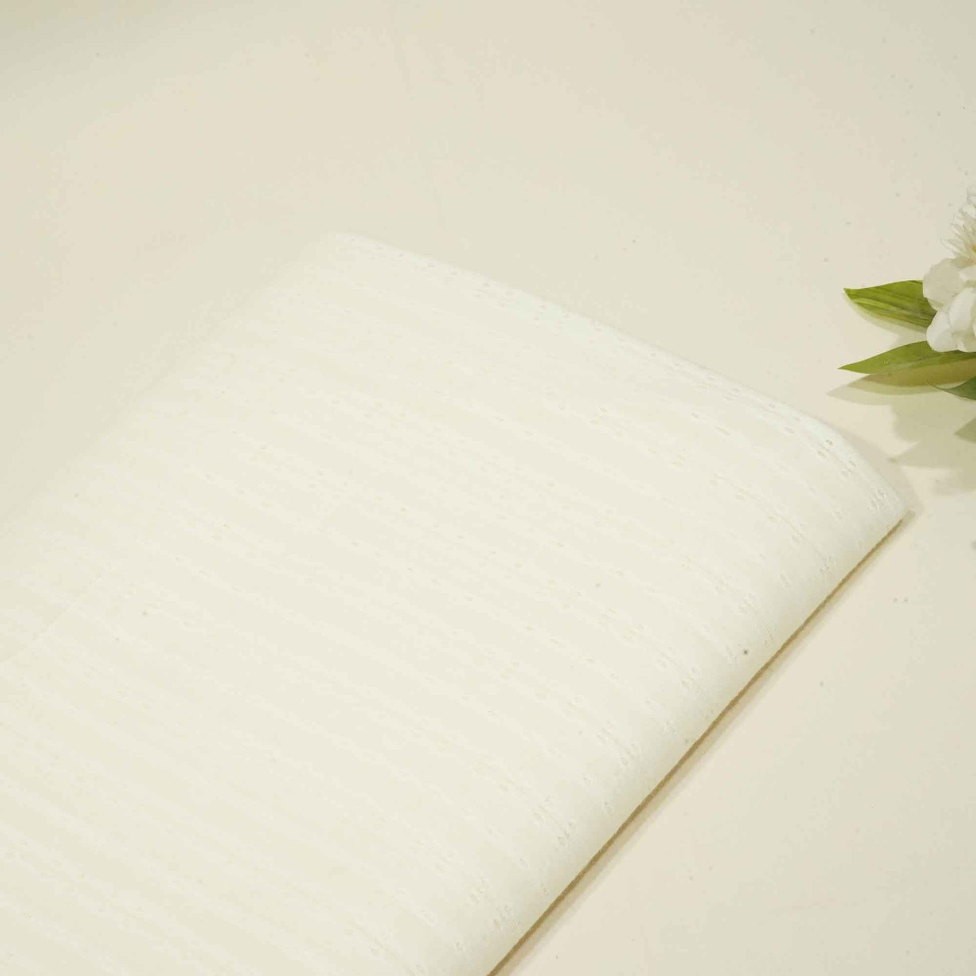 OffWhite Dobby Embroidery Dyeable Cotton DE-16826