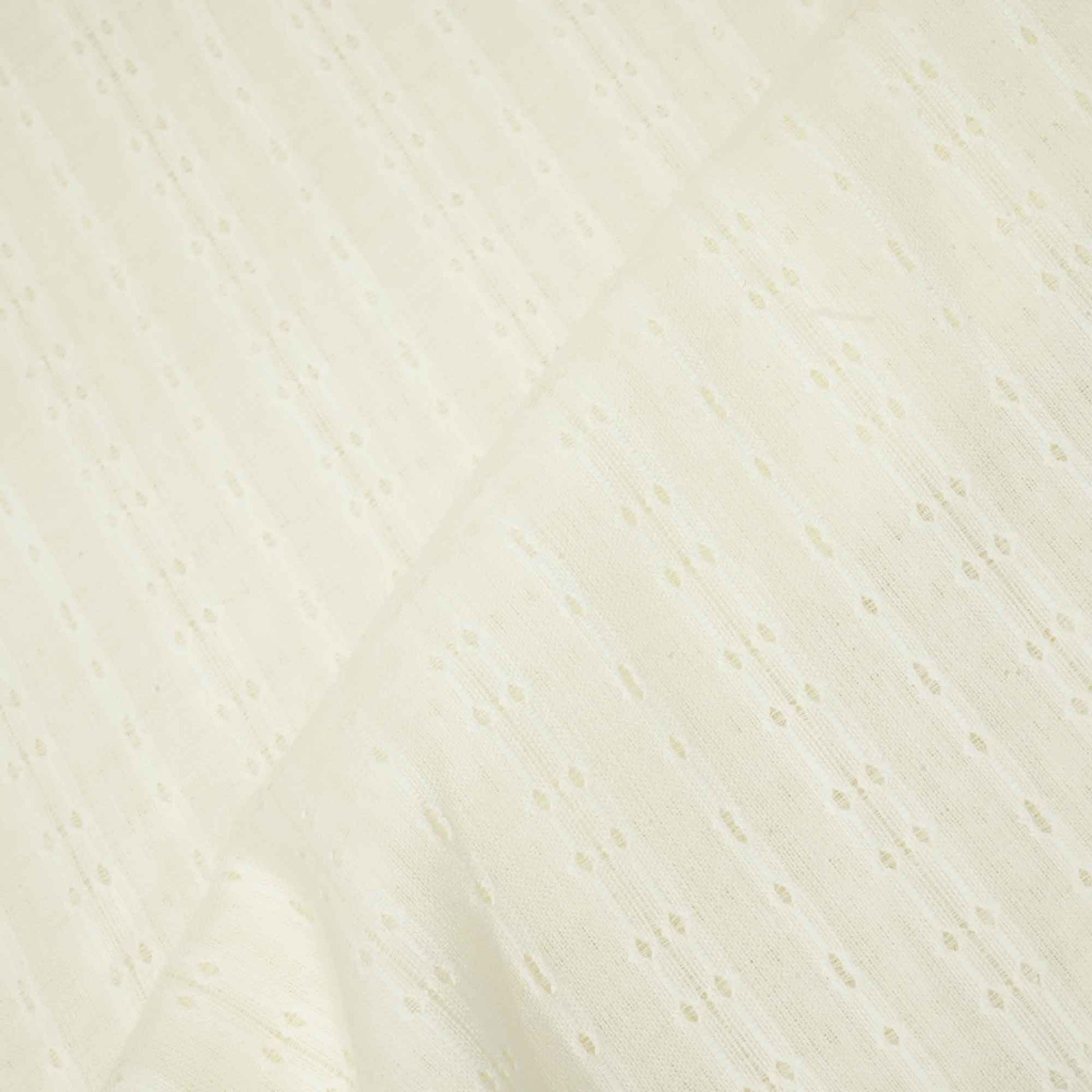 OffWhite Dobby Embroidery Dyeable Cotton DE-16826