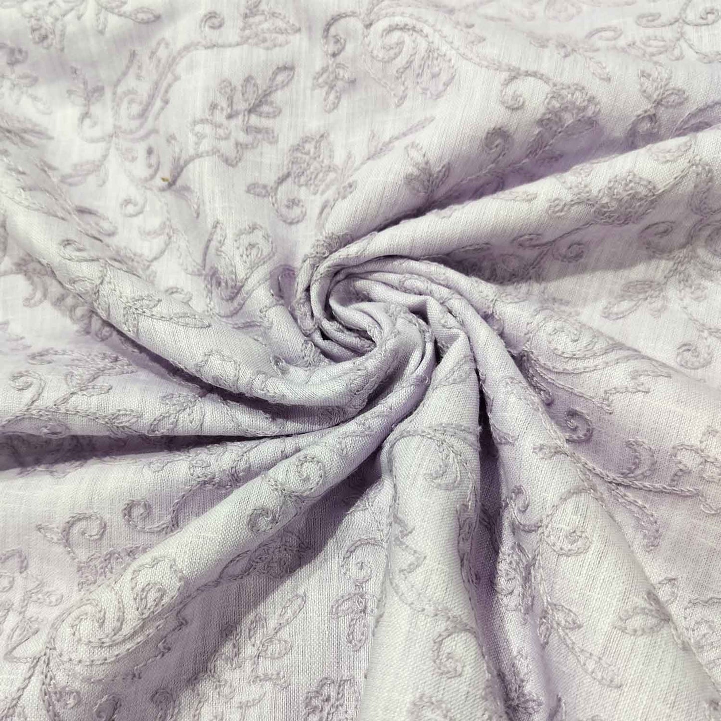 Lavender Floral Thread Embroidery Linen KT-16830