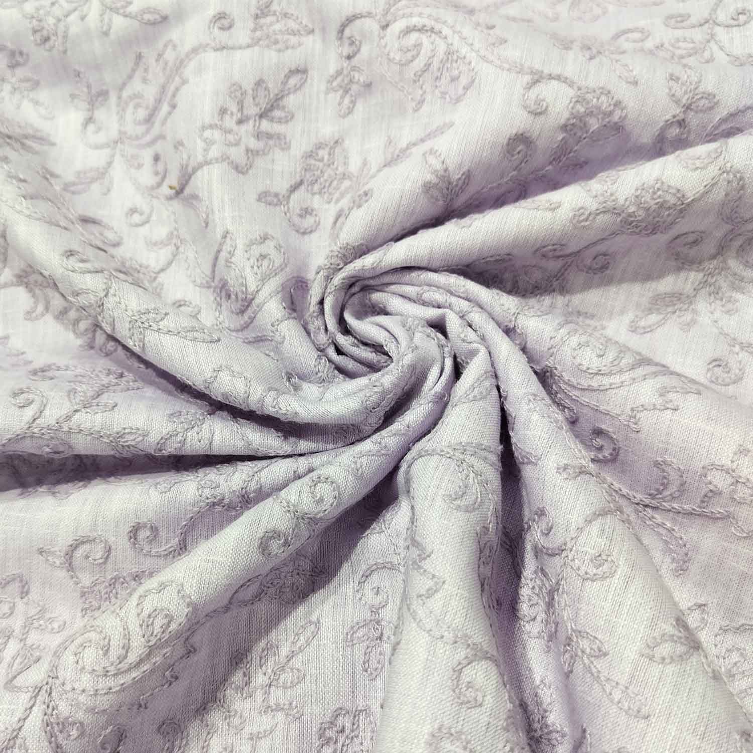 Lavender Floral Thread Embroidery Linen KT-16830