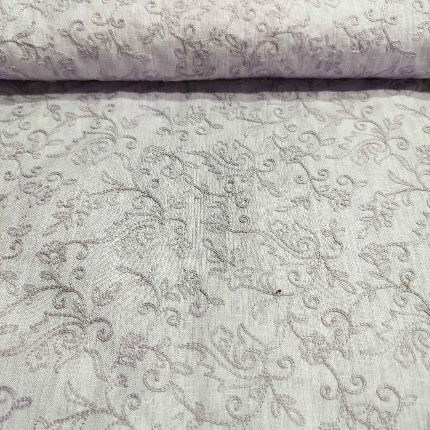 Lavender Floral Thread Embroidery Linen KT-16830