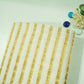 White Gold Stripes Jacquard Tissue Silk KRE-16887