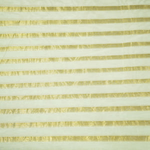White Gold Stripes Jacquard Tissue Silk KRE-16887