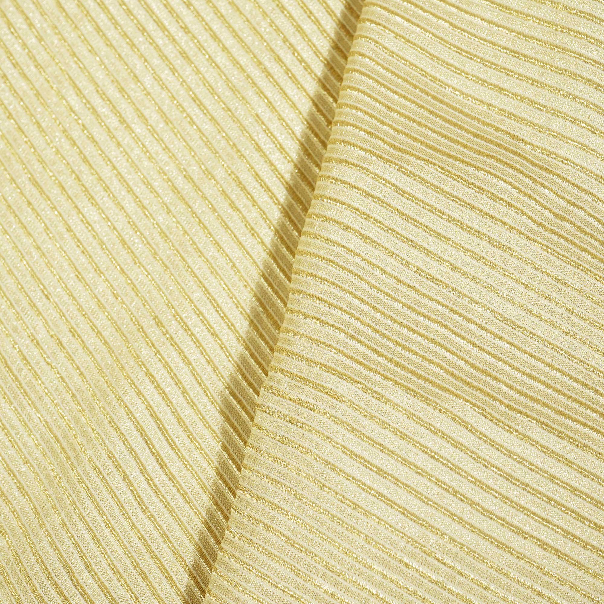White Gold Stripes Jacquard Khaddi Gold KRE-16888