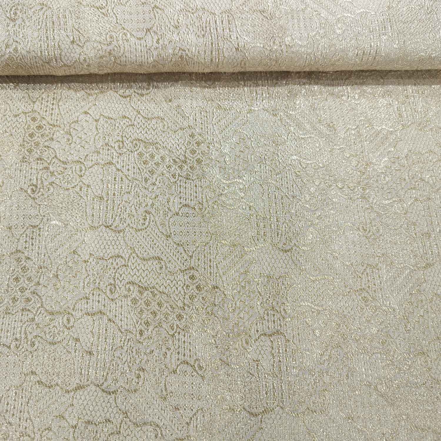 White Gold Traditional Jacquard Khaddi Silk KRE-16889