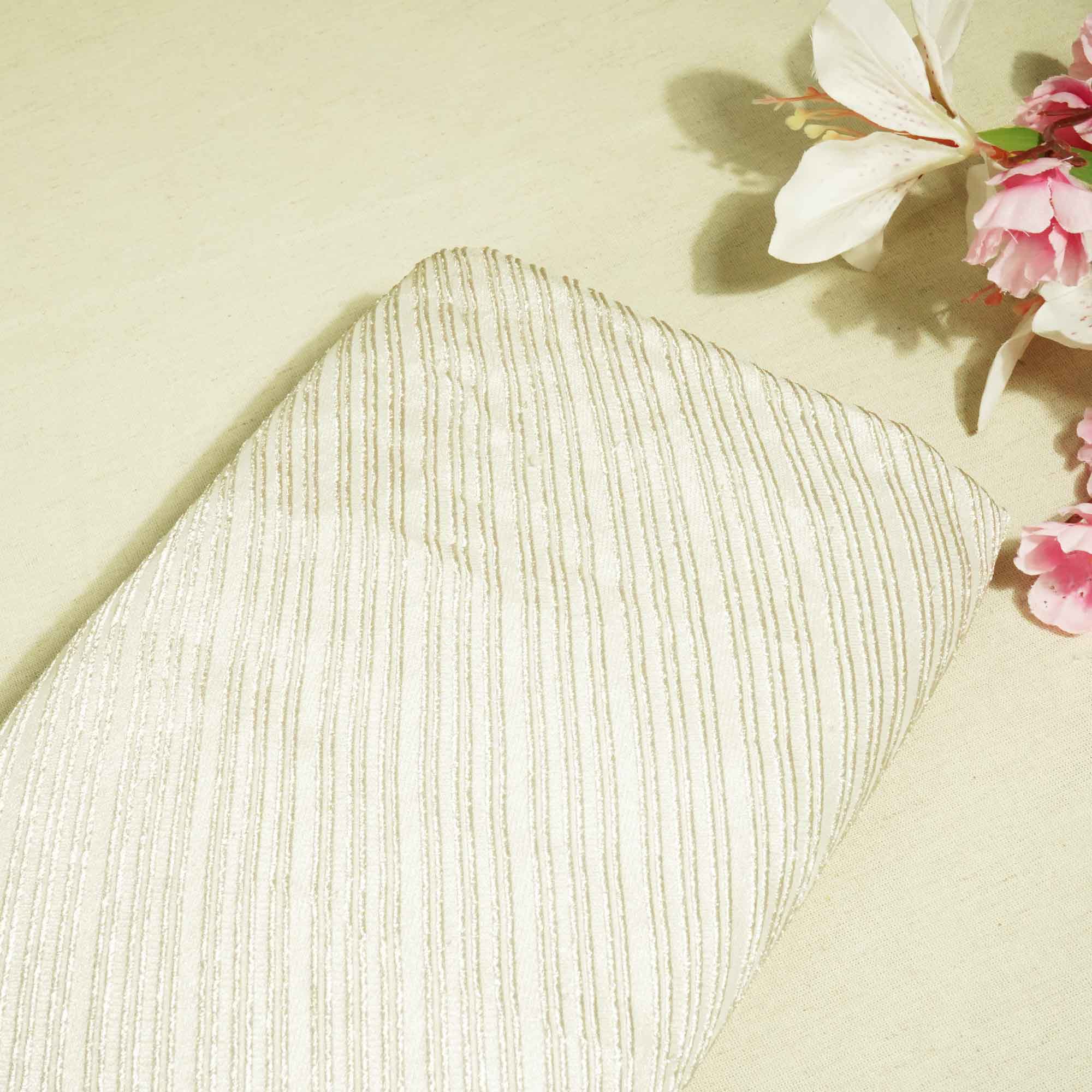 Silver Stripes Jacquard Khaddi Silk KRE-16890