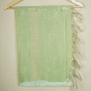 Light Green Gold Stripes Jacquard Dupatta Tissue