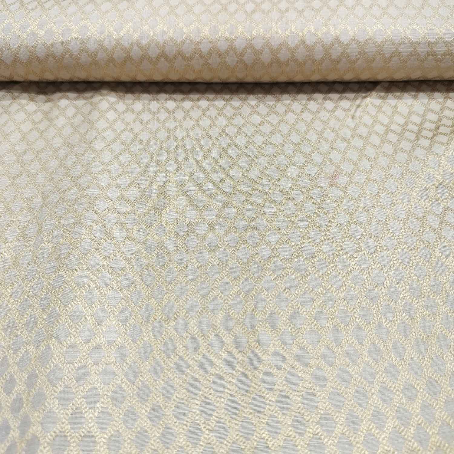 Gold Geometrical Jacquard Munga Silk KRE-16934
