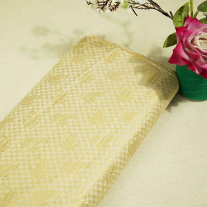 Gold Floral Jacquard Munga Silk KRN-16935