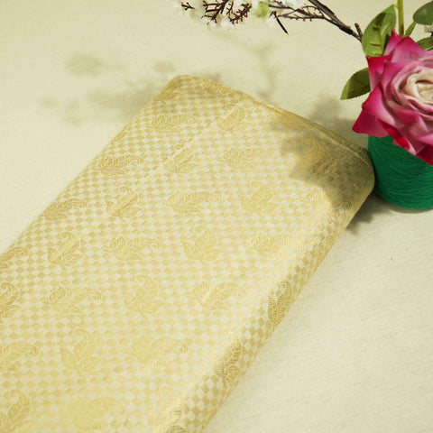Gold Floral Jacquard Munga Silk KRN-16935